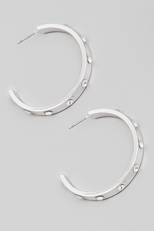 Scotlyn Studded Hoop Earrings (2 Colors!)