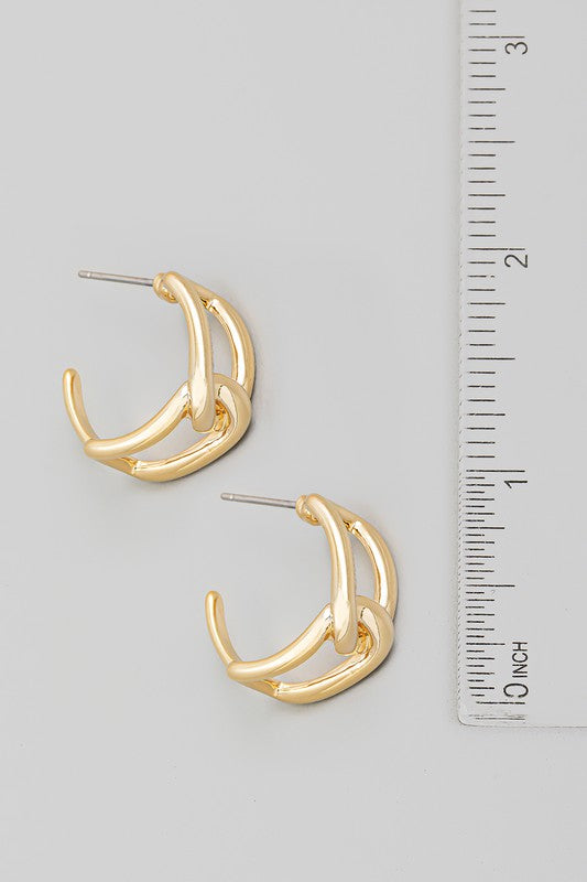 Chai Chain Hoop Earrings