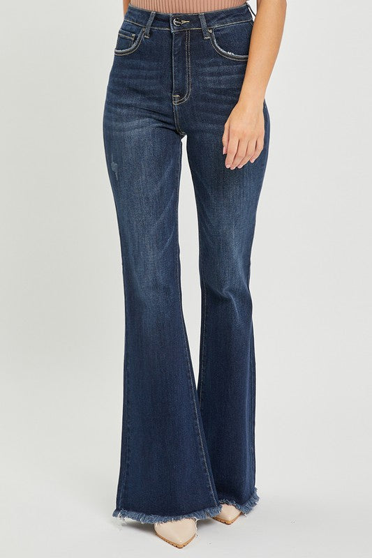 Risen Hurly High Rise Frayed Flare Jeans