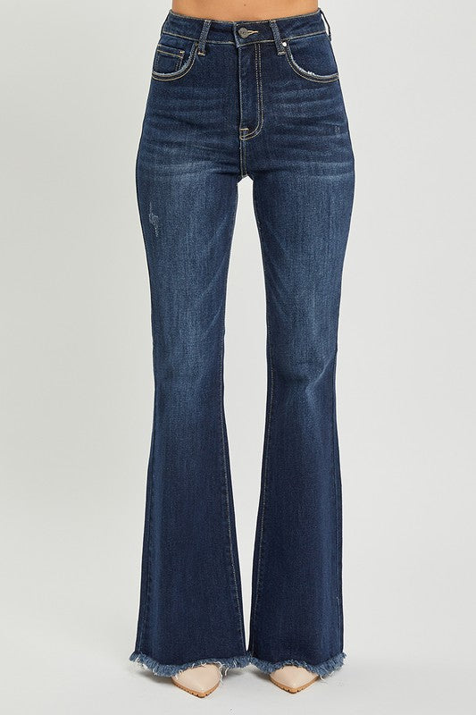 Risen Hurly High Rise Frayed Flare Jeans