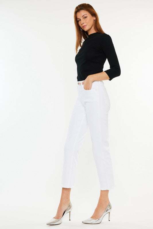 KanCan Sally High Rise Cropped Straight Leg Jeans