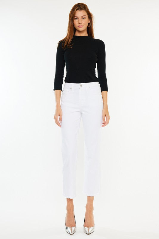 KanCan Sally High Rise Cropped Straight Leg Jeans