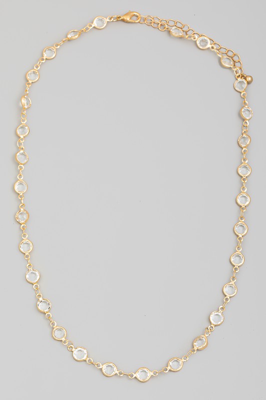 Blaine Rhinestone Chain Necklace