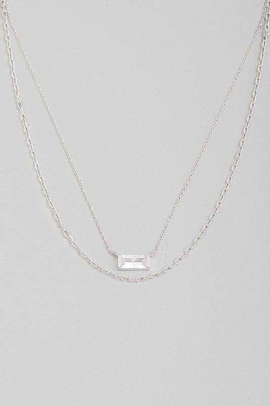 Chandler Rectangle Charm Necklace (2 Colors!)