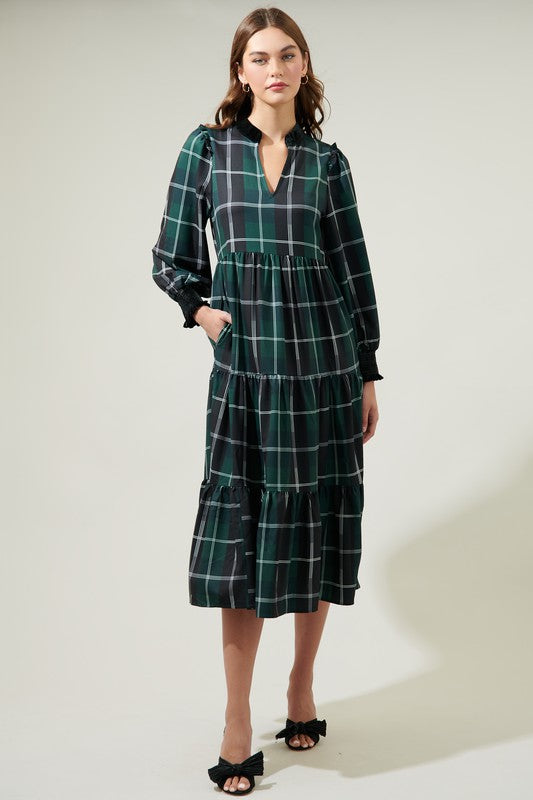 Gigi Plaid Midi Dress (XS-XL Available!) FINAL SALE