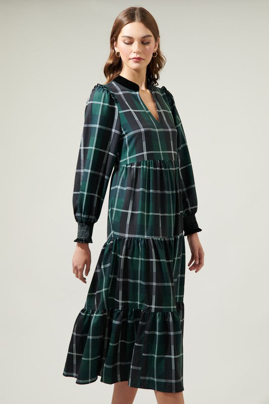 Gigi Plaid Midi Dress (XS-XL Available!) FINAL SALE