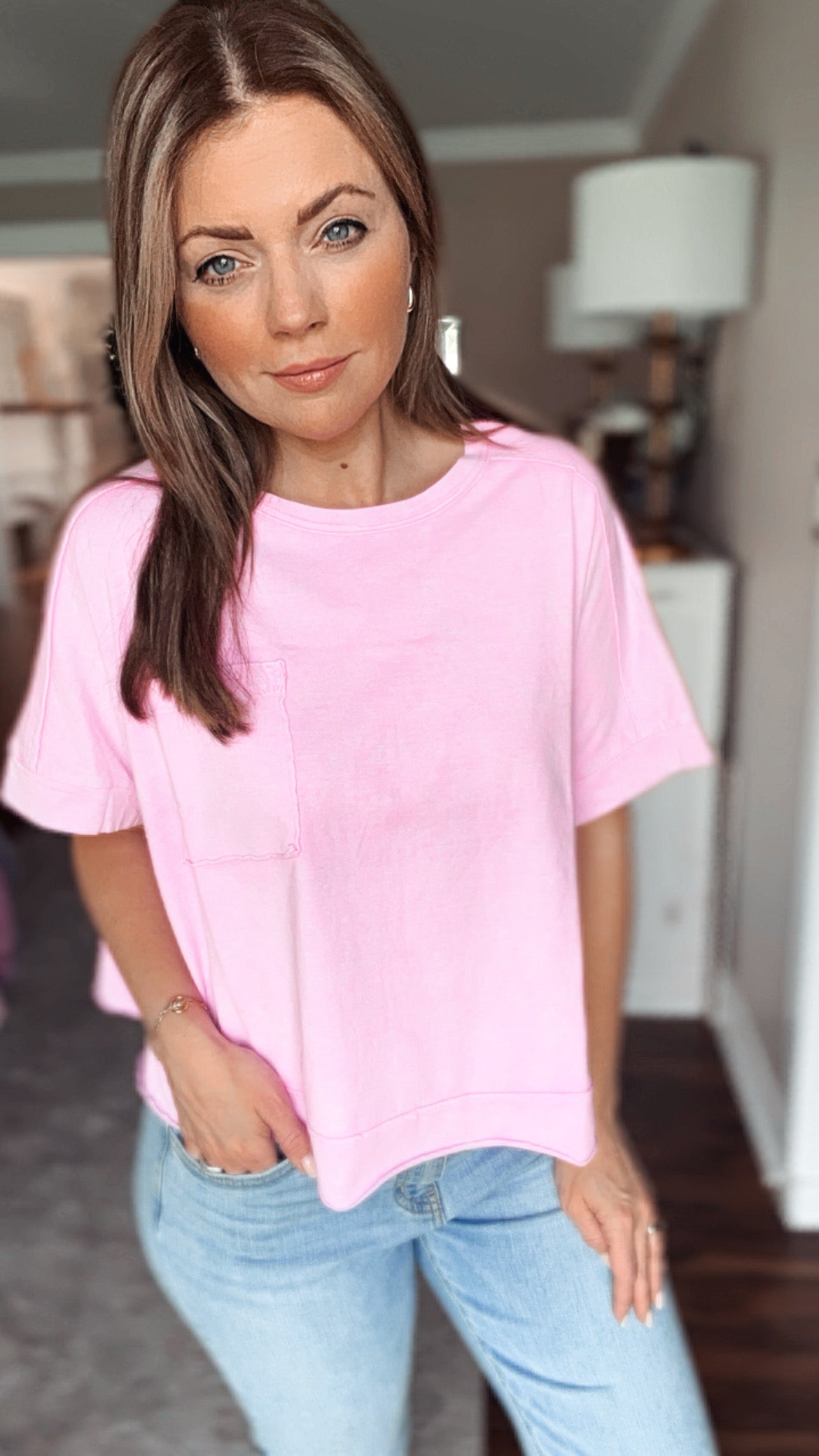 Jada Cropped Pink Top