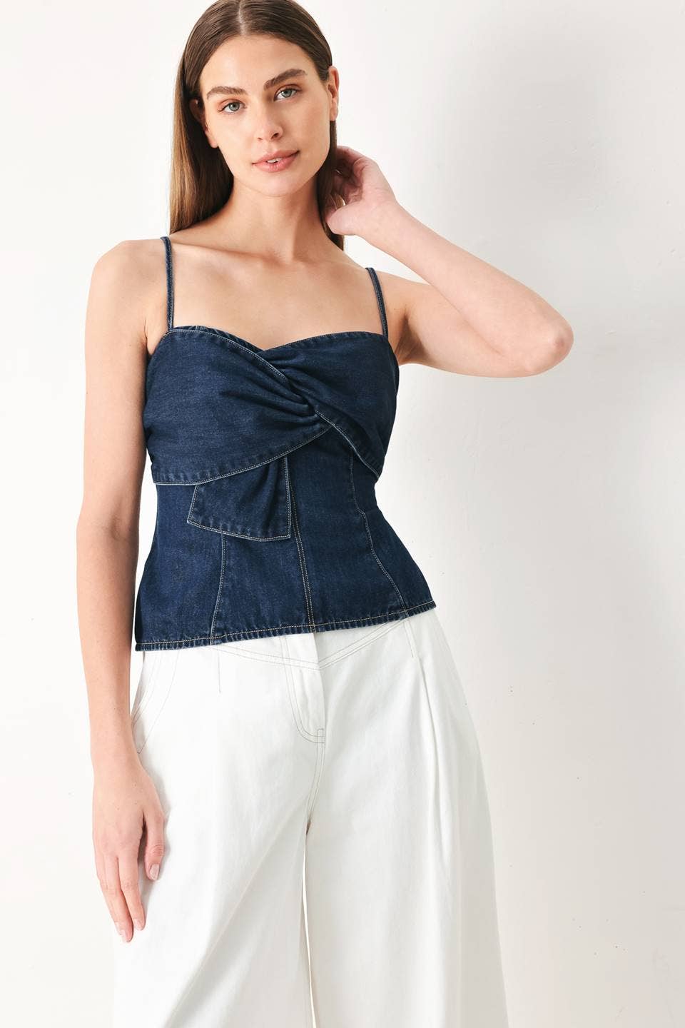 Briana Denim Twist Tank
