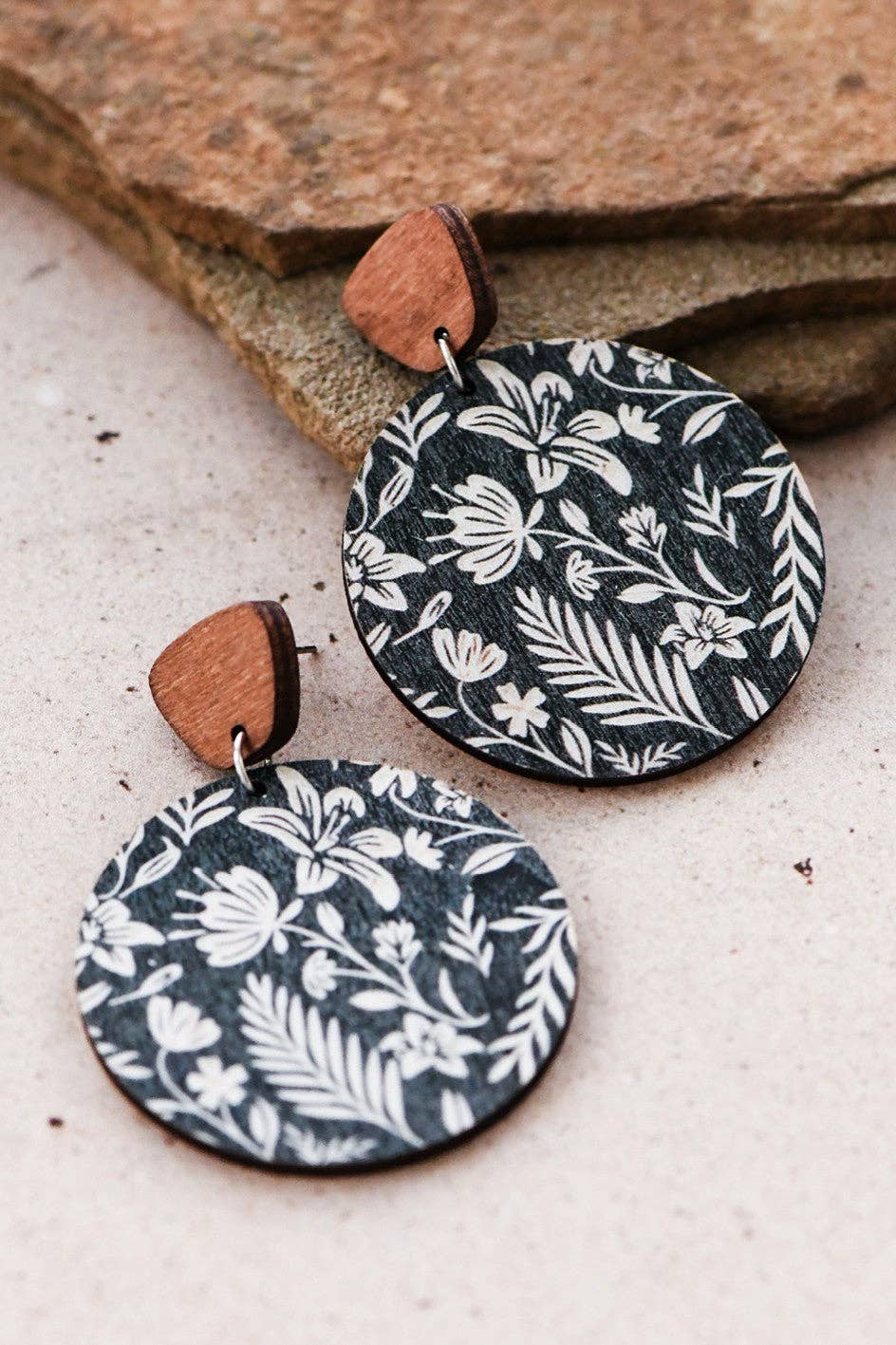 Artie Boho Painted Wood Drop Earrings