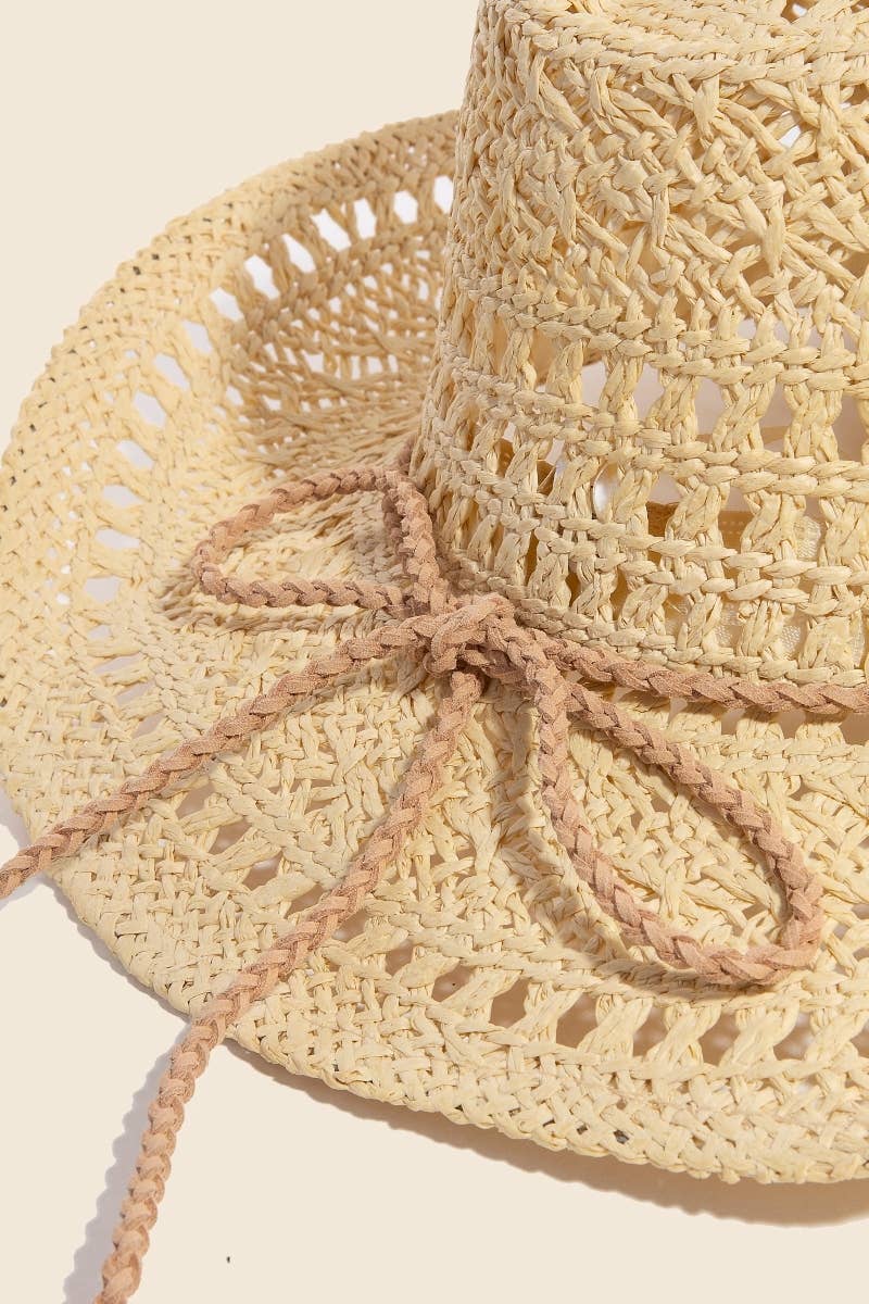 Beah Intricate Woven Western Fedora Straw Hat (2 Options!)