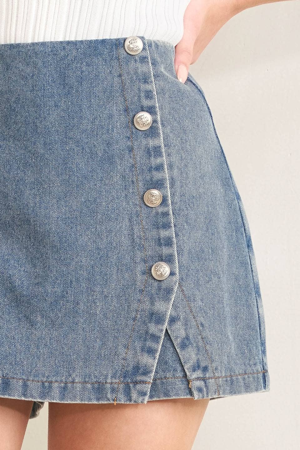 Hannah Denim Washed Skort Skirt