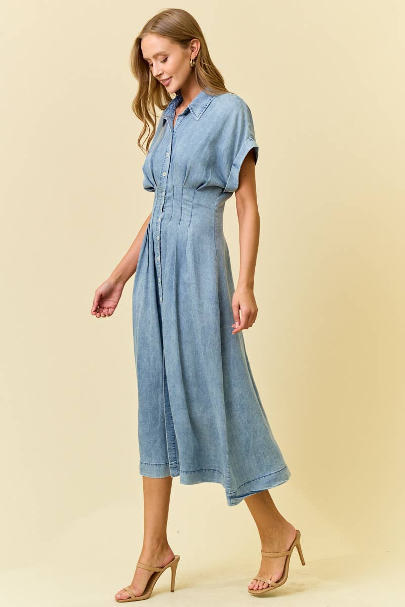Loyta Denim Midi Dress