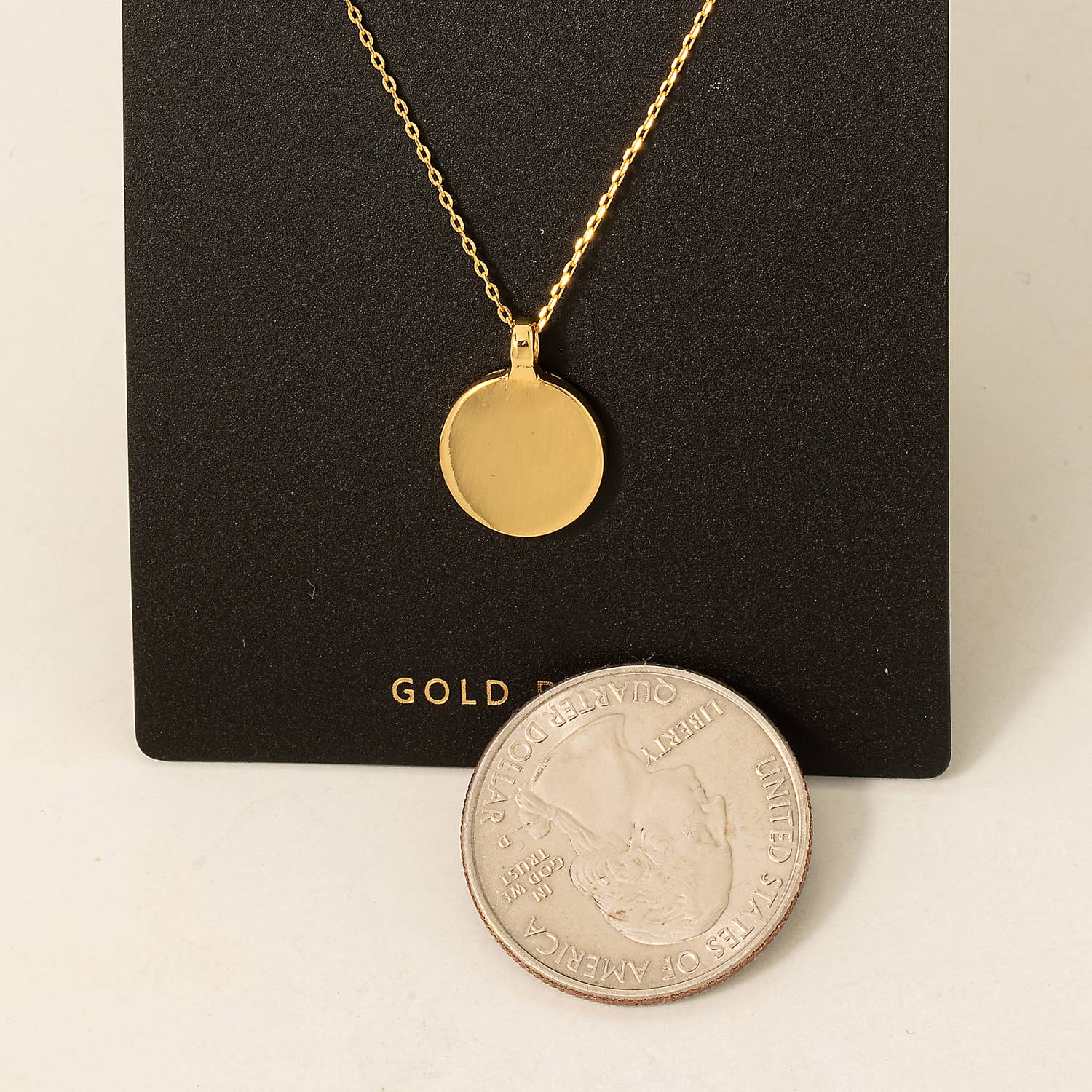 Amili Gold Dipped Coin Charm Layered Chain Necklace