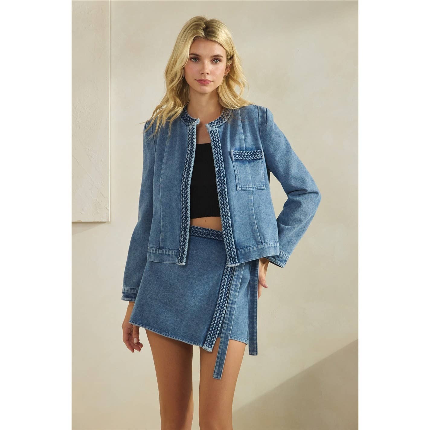 Deacon Braided Denim Jacket