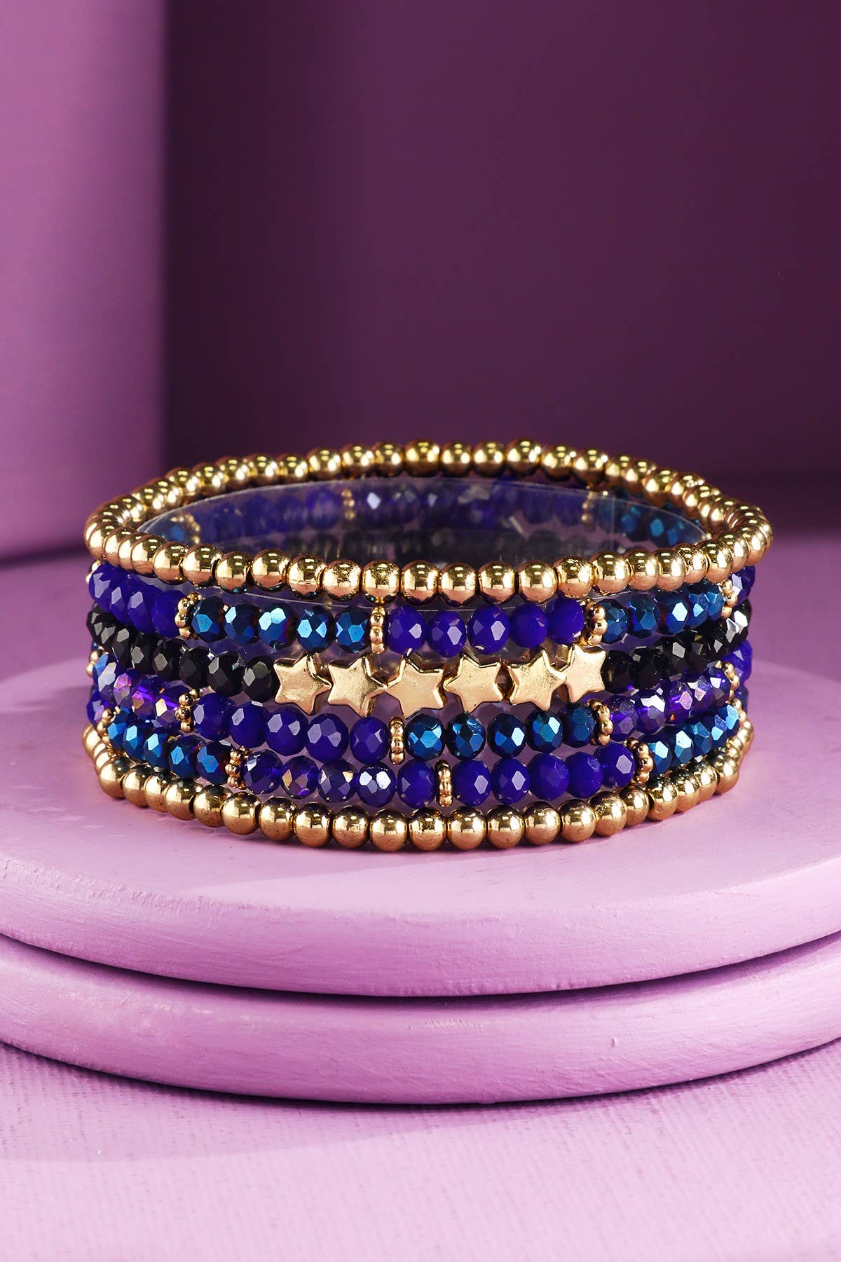 Layered Stackable Beaded Bracelets with Stars (3 Colors!)