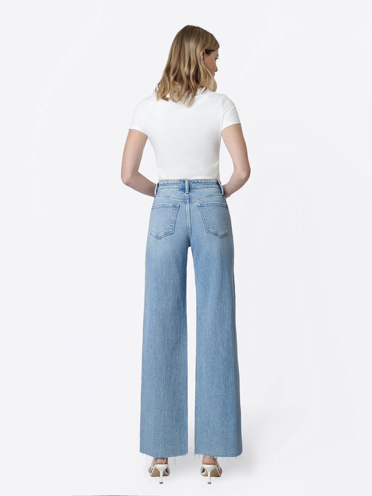 Vervet Dana High Rise Raw Hem Wide Jeans