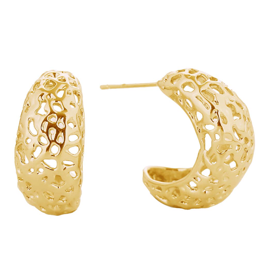 Nix 14K Gold-Dipped Chunky Wavy Hoop Earrings