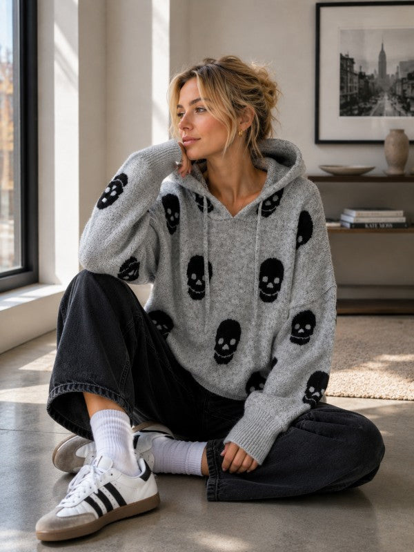 Skully Knit Sweater Hoodie PREORDER