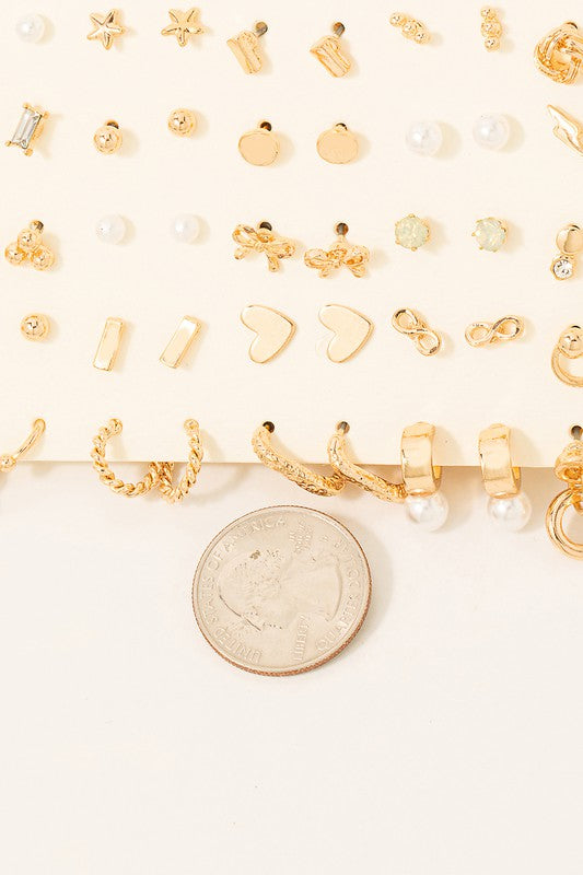 Cardea Pearly Stud Earrings Set