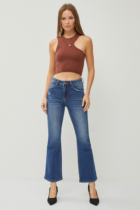 RISEN Jeff High Rise Ankle Flair Jeans