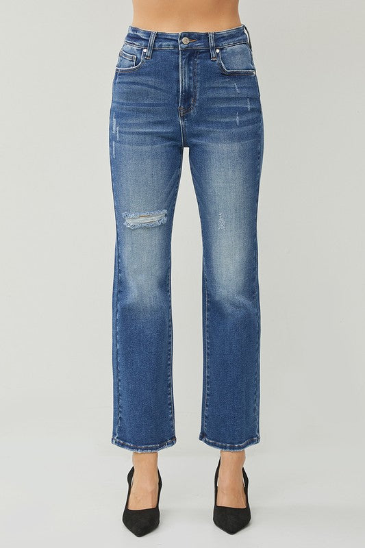 RISEN Johnny High Rise Straight Ankle Jeans