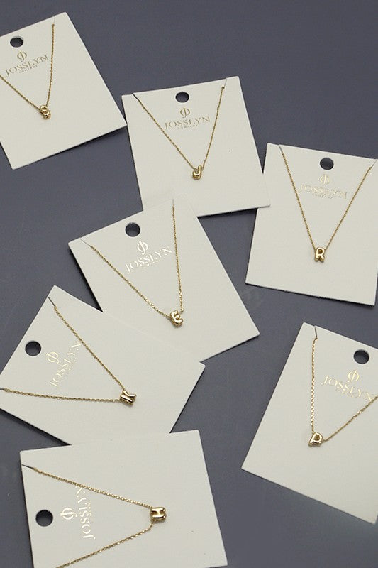 Alphabet Bubble Script Mini Necklace (Multiple Options!)