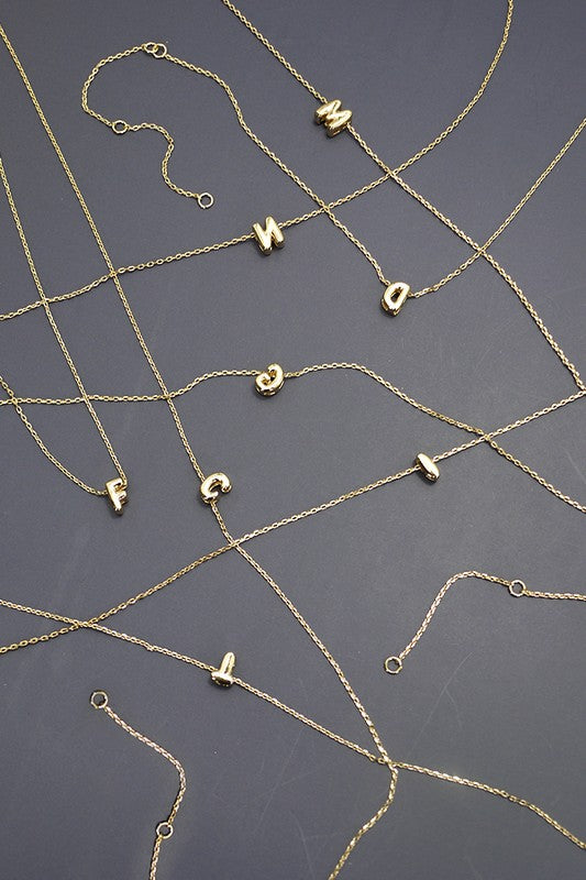 Alphabet Bubble Script Mini Necklace (Multiple Options!)