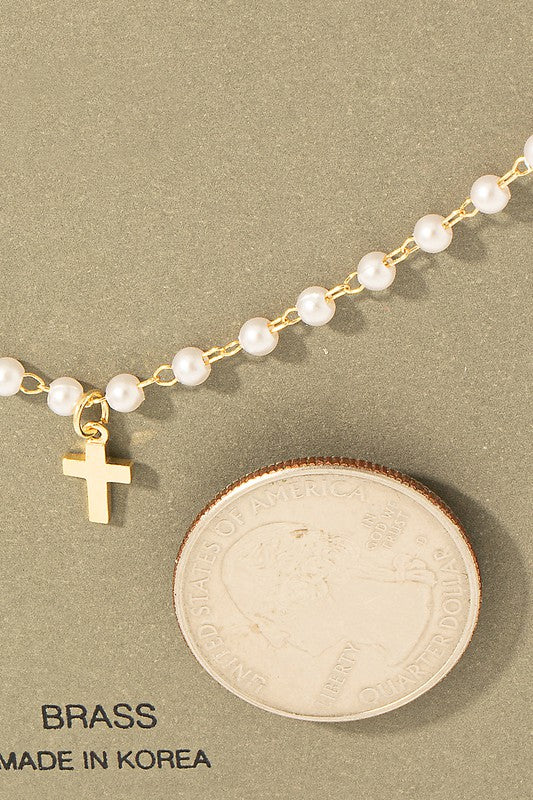 Barbara Pearl Cross Necklace (2 Colors!)