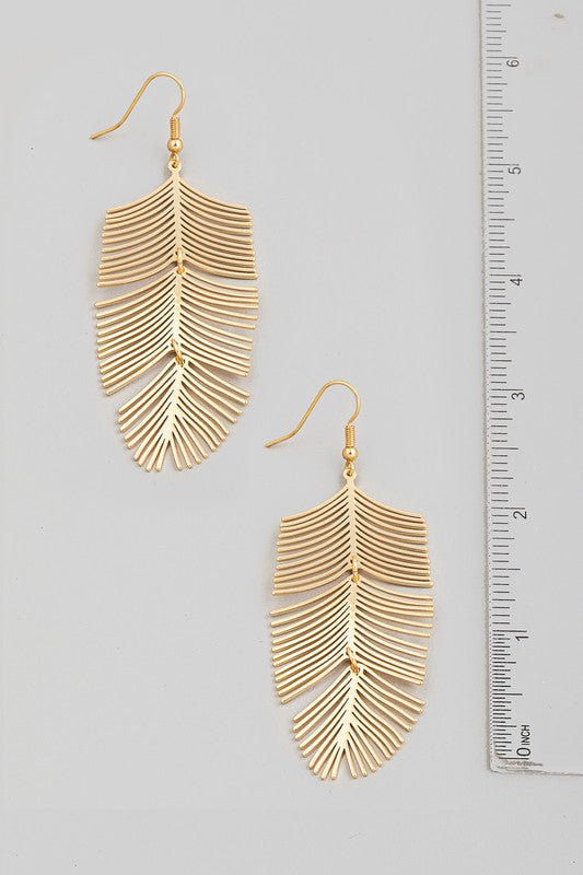 Carlena Pine Leaf Drop Earrings (2 Colors!)