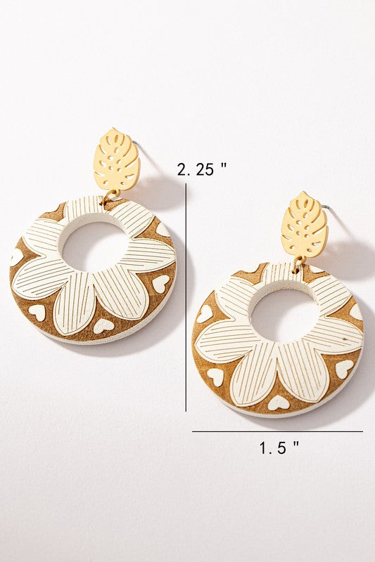 Mandy Wooden Flower Earrings (4 Colors!)