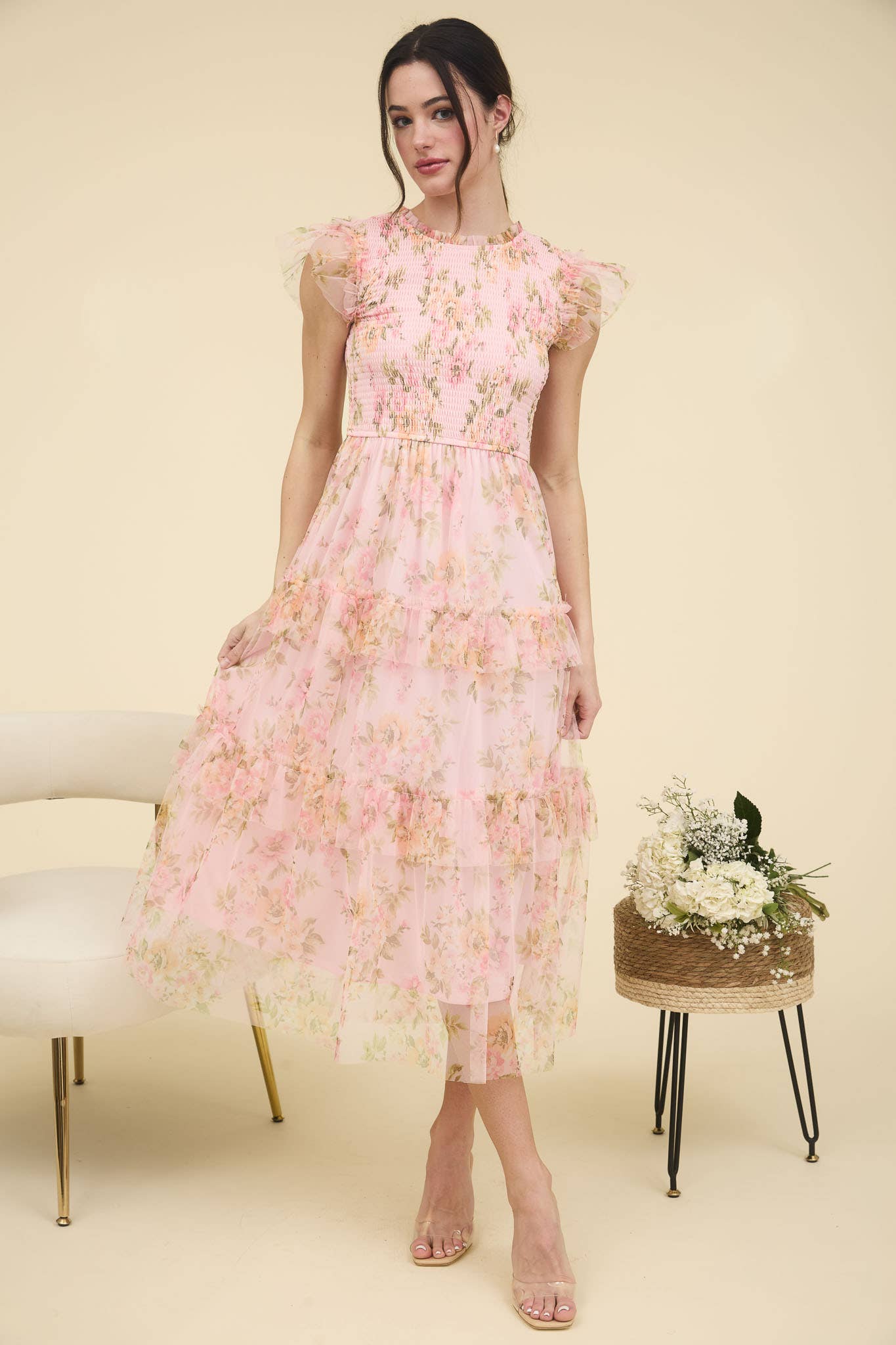 Gaga Floral Midi Dress