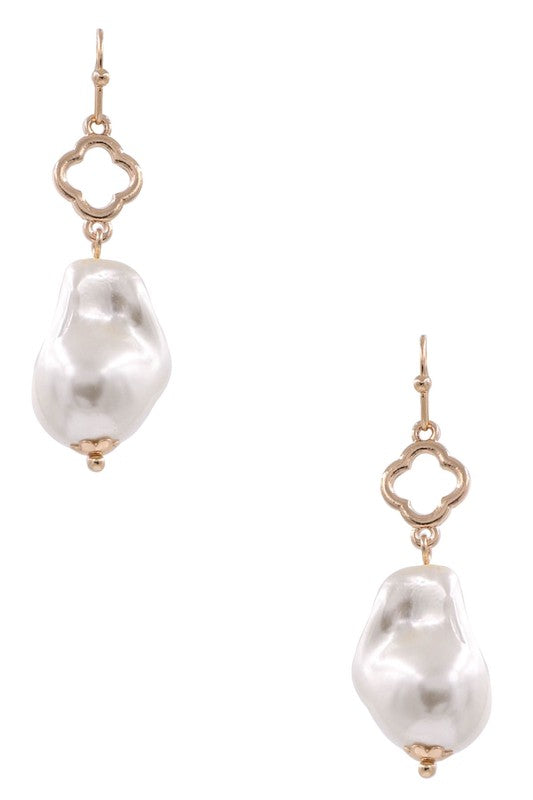 Dahlia Pearl Dangle Earrings