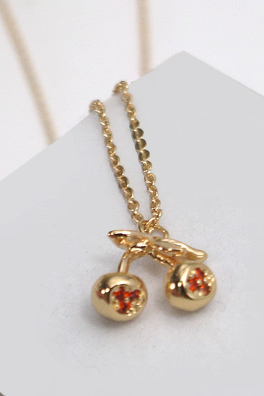 Gabrielle Cherry Charm Necklace