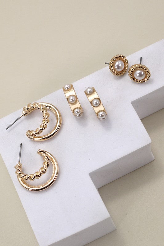 Bogan Pearl Earring Trio