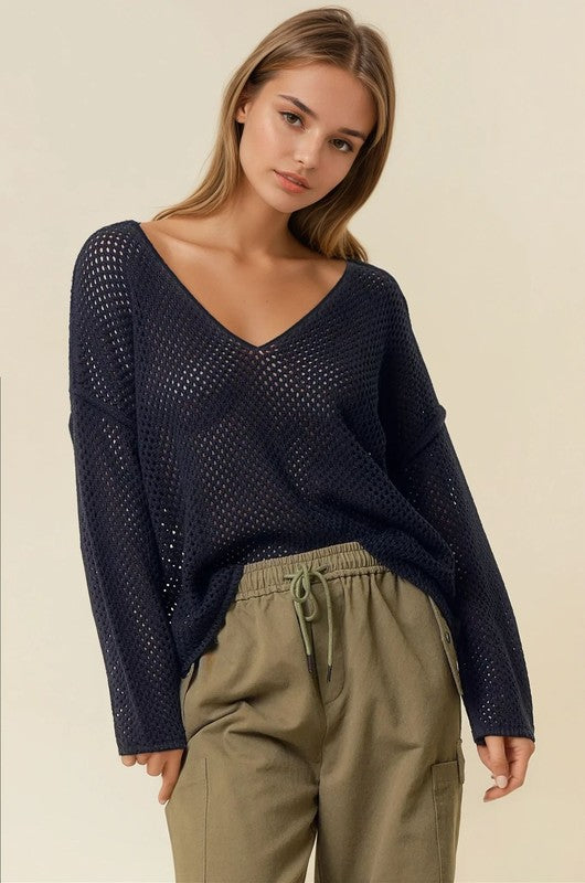 Grayson Fishnet Sweater