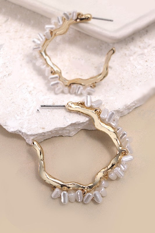 Benti Pearl Hoop Earrings