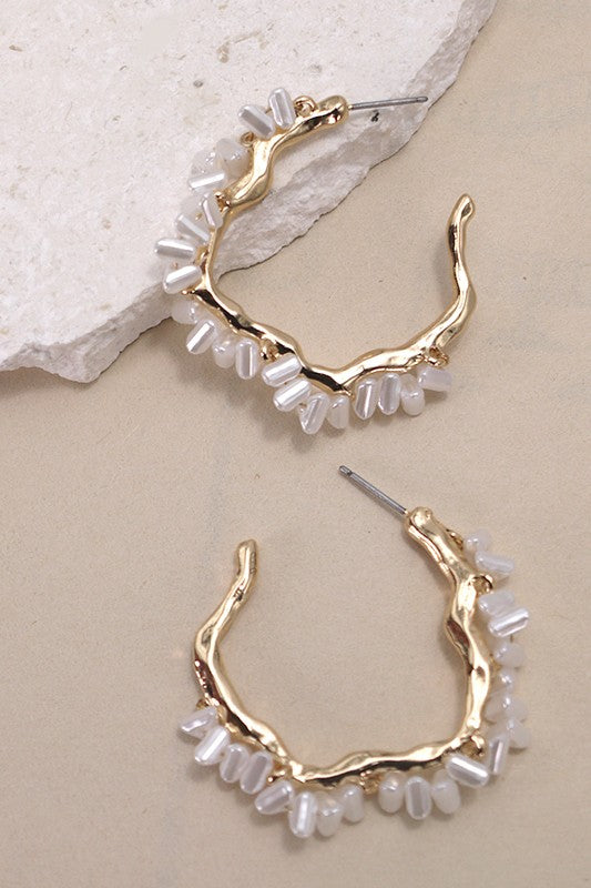 Benti Pearl Hoop Earrings