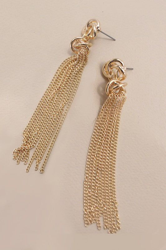 Beacon Knot Tassel Drop Earrings