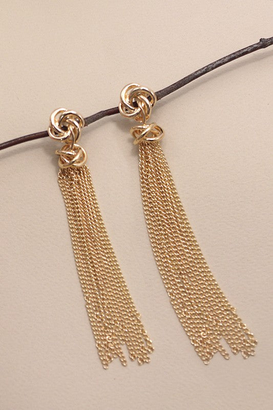 Beacon Knot Tassel Drop Earrings