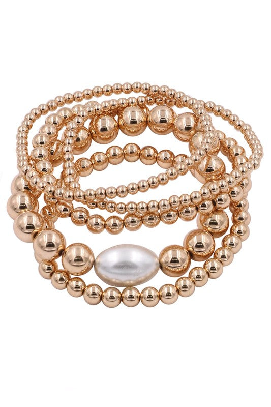 Ricki Bead Pearl Bracelet Set