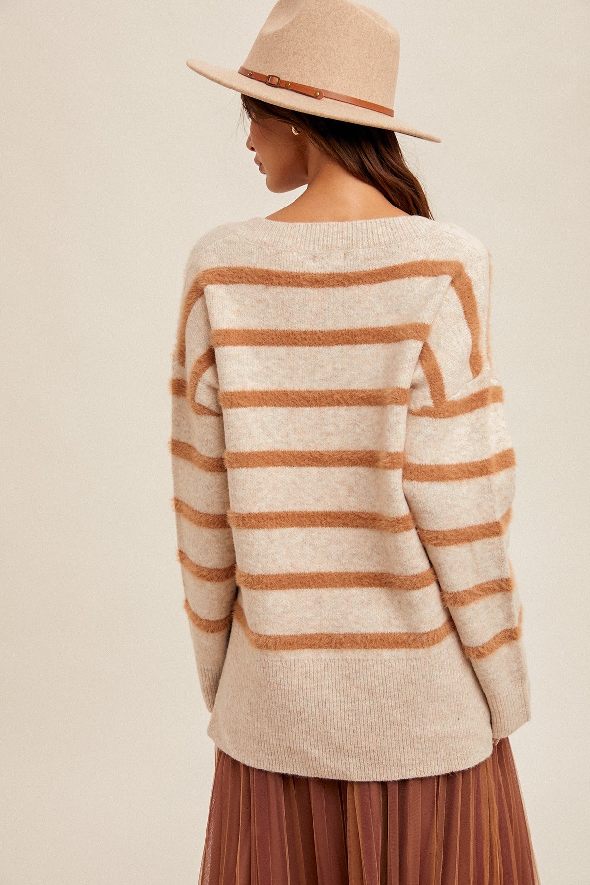 Angelica Stripe V Sweater (2 Colors!)