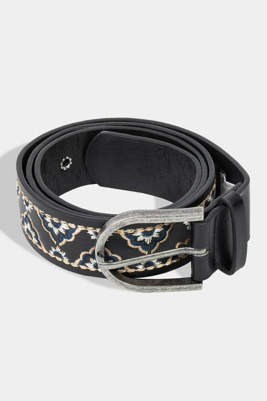 Carla Embroidered Flower Belt (3 Colors!) FINAL SALE