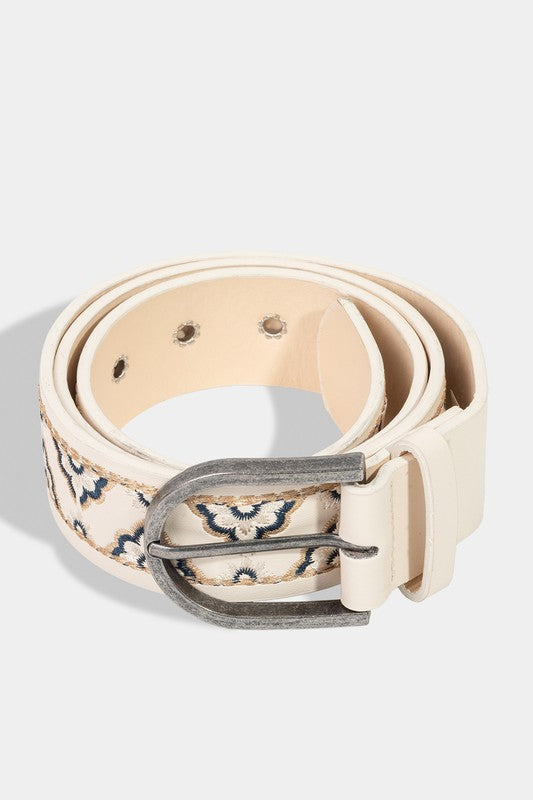 Carla Embroidered Flower Belt (3 Colors!) FINAL SALE