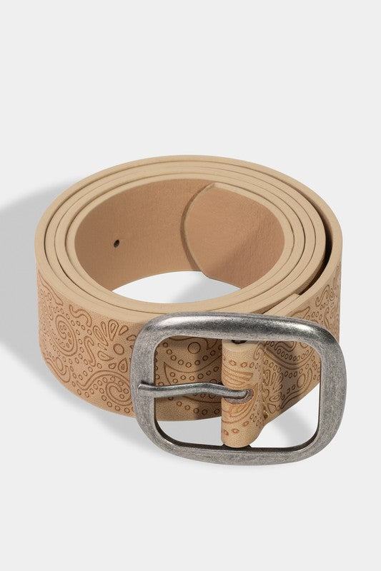 Carmen Etched Faux Leather Belt (3 Colors!) FINAL SALE
