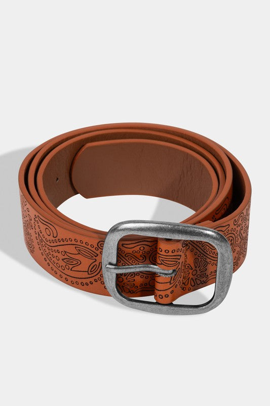 Carmen Etched Faux Leather Belt (3 Colors!) FINAL SALE
