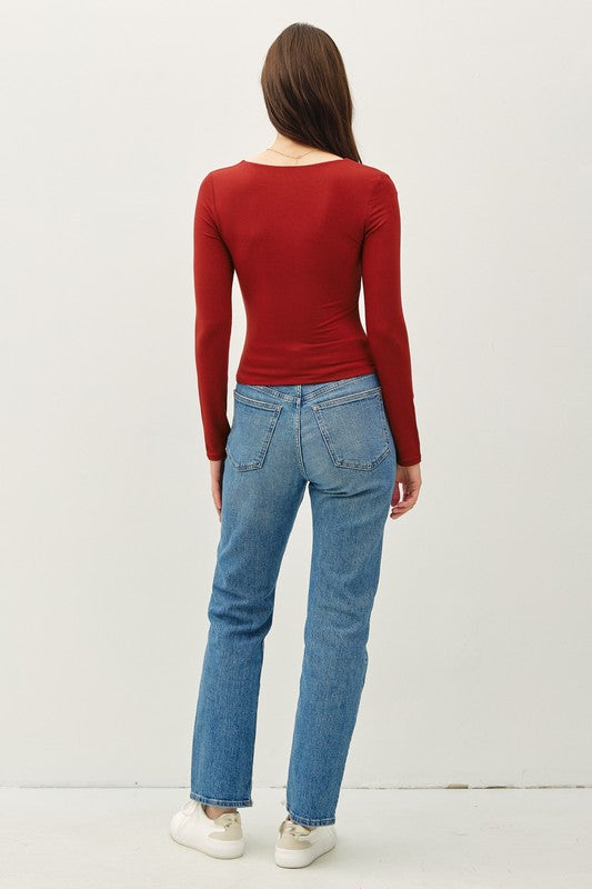 Moira Square Neck Scarlet Top FINAL SALE