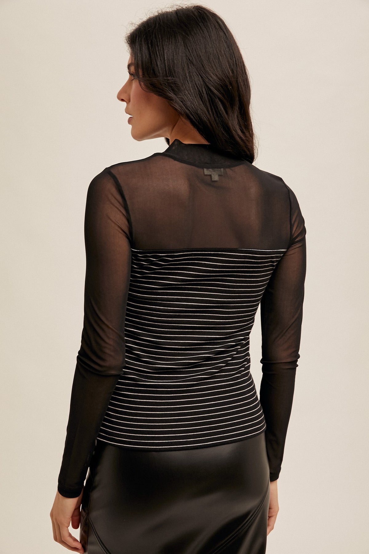 Jenny Stripe Mesh Top