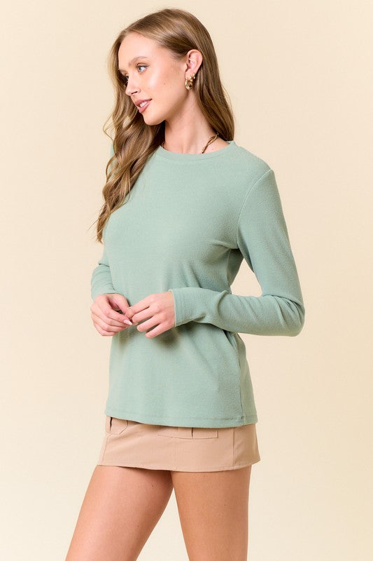 Gulley Knit Sage Top