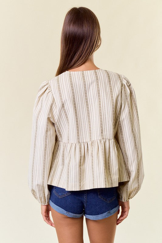 Bingo Bow Stripe Top FINAL SALE