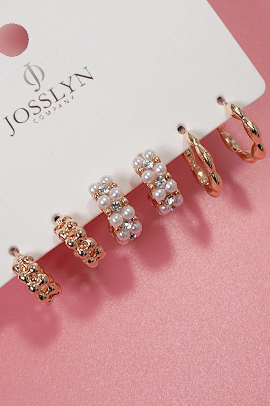 Braster Mini Mix Hoop Earring Trio